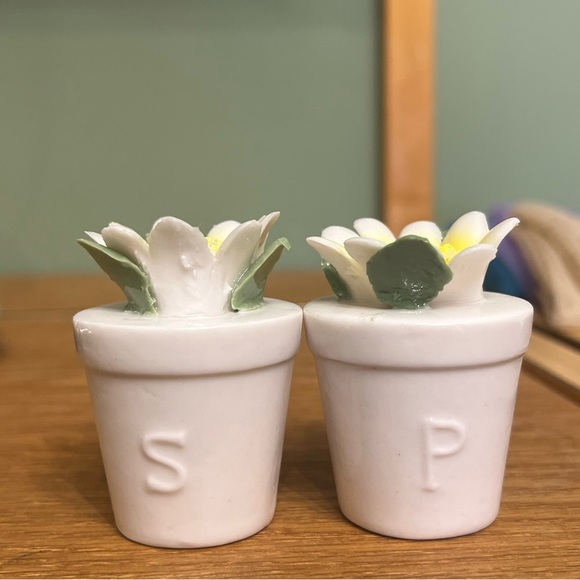Vintage Flower pot salt & pepper shakers - Picture 2 of 3